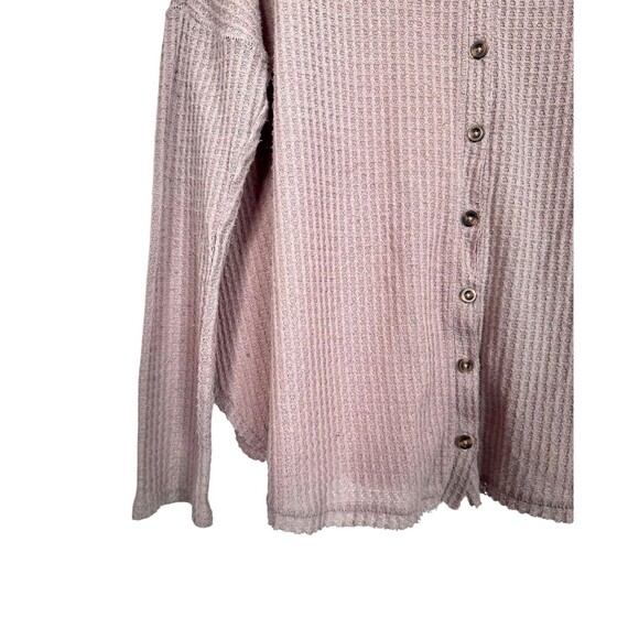 Urban Outfitters Out From Under Oversized Thermal Button-Front Top Size S Pink - Picture 6 of 9